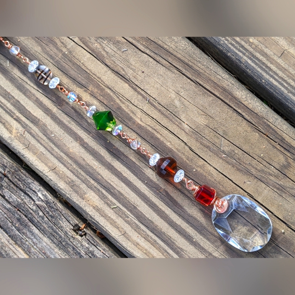Window Prism Glass Sun Catcher Genuine Copper Wire Wrapped Window Art - Picture 11 of 16